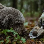 Chien d eau romagnol truffier frisé sous-bois humide