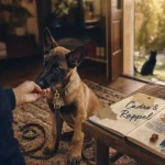 Dressage malinois : chiot calme, main du dresseur, socialisation