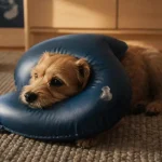 Collier lune chien gonflable : protège les plaies tout en étant confortable