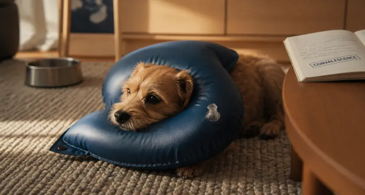Collier lune chien gonflable : protège les plaies tout en étant confortable