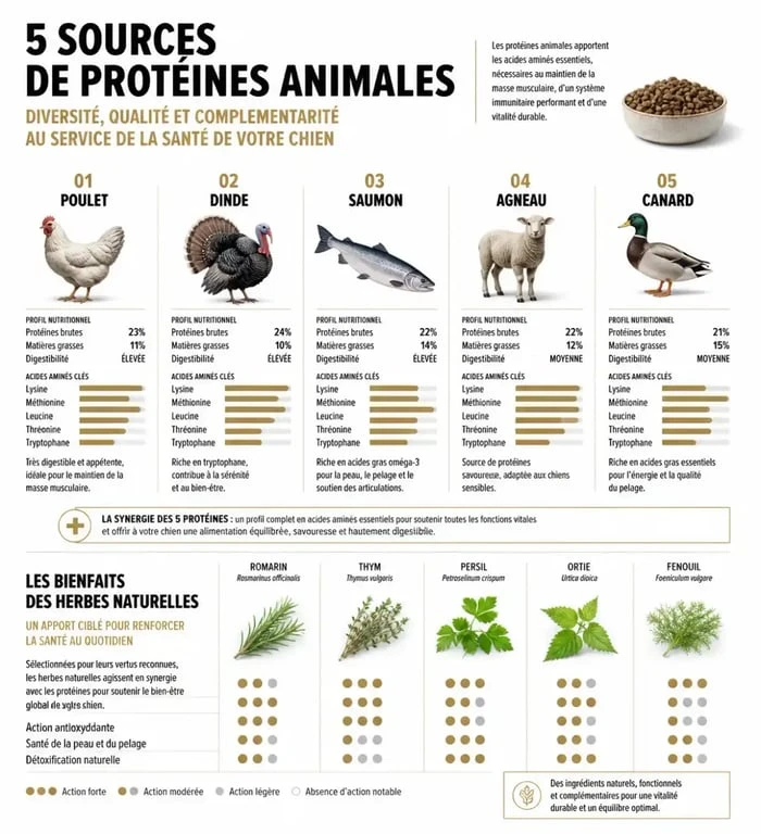 Composition nutritionnelle des croquettes chien Happy Dog