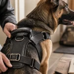 Harnais chien Julius-K9 ajusté sur chien, sangles nylon et boucles