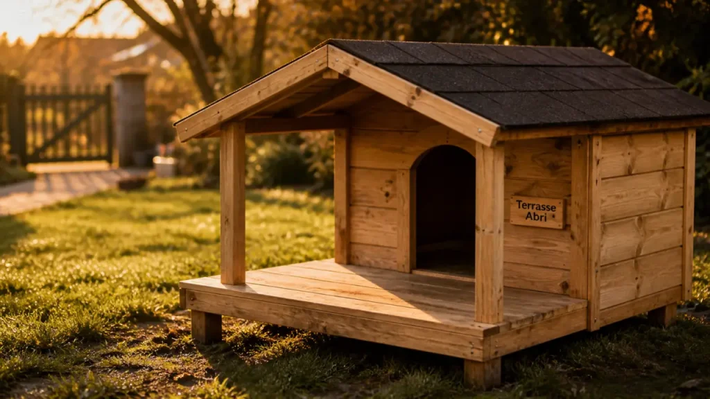 Niche chien avec terrasse : la taille, le toit et les détails qui font la différence