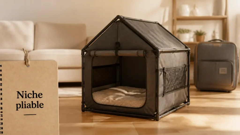 Maison, voiture ou voyage : la niche pliable pour chien qui évite le mauvais achat