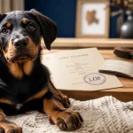 Chiot beauceron noir et feu, documents LOF et éducation