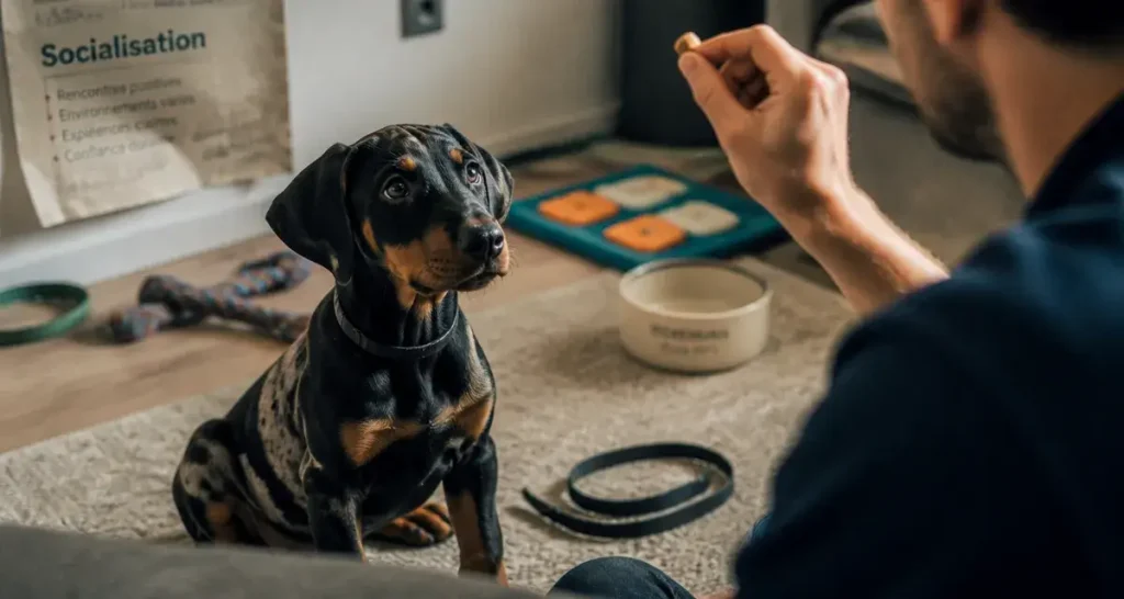 Chiot Dobermann : caractère, éducation et prix, ce qu&rsquo;il faut savoir avant d&rsquo;adopter