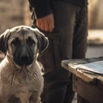 Chiot kangal fauve près d’une clôture, documents LOF