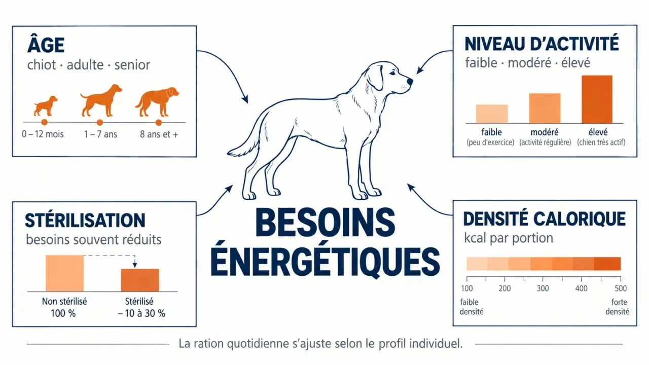 Facteurs influençant la quantité de croquettes par jour pour un chien