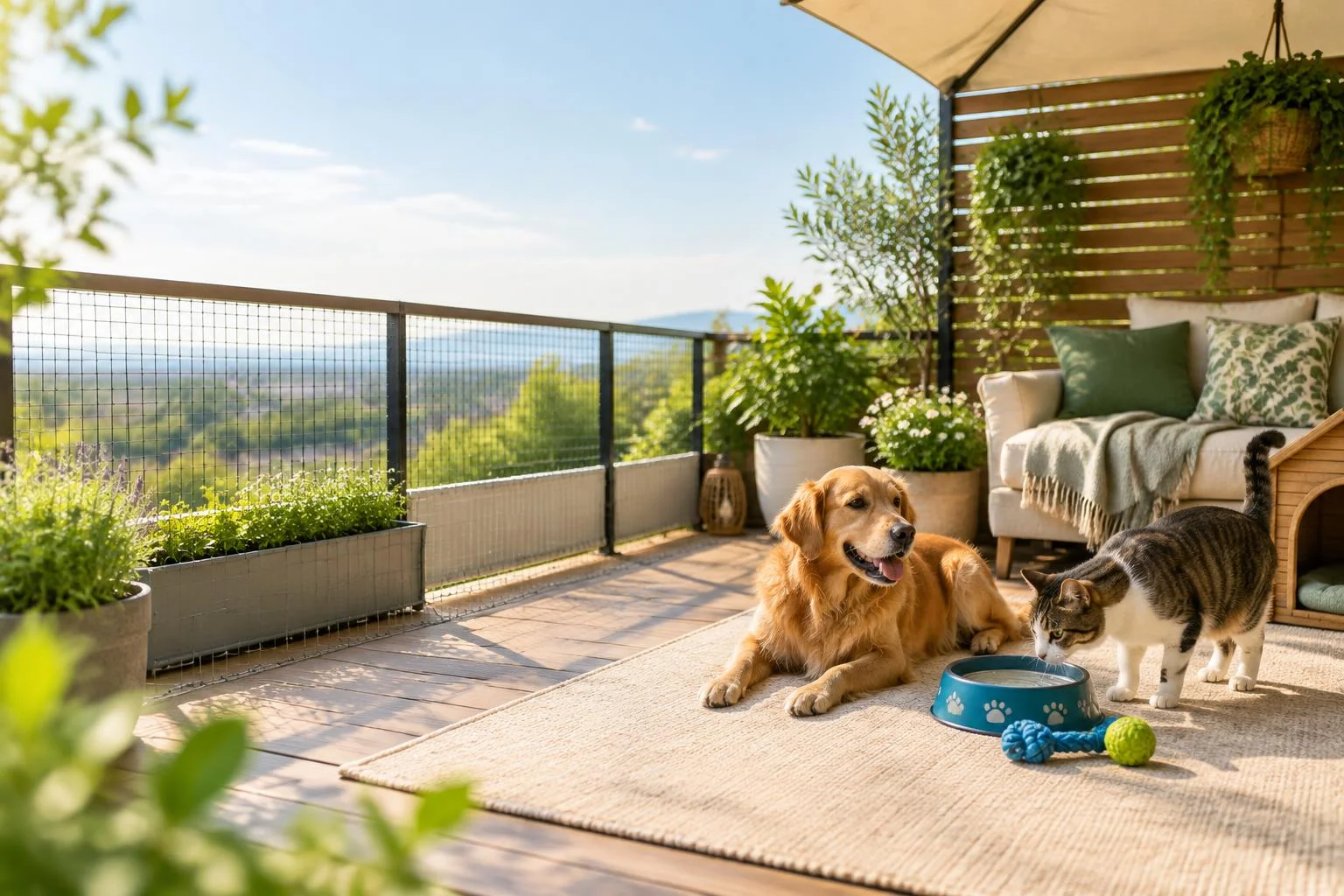 Jardin, balcon, terrasse : sécuriser votre animal