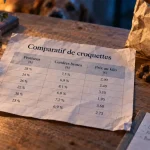 Tableau comparatif croquettes chien : protéines, cendres, prix au kilo