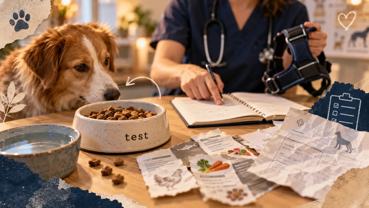 Chien allergique aux croquettes : bol de test, carnet vétérinaire, éviction