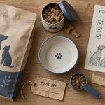 Croquettes pour chien FIDO : bol vide et vérifications avant de remplir la gamelle