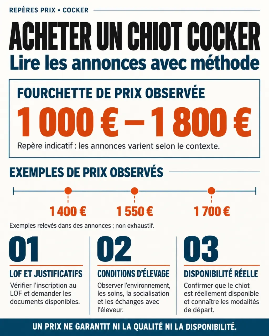 Infographie sur le prix et les critères de choix d’un chiot cocker