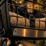 Panier velo chien sur avant de vélo, support stable et grille de protection