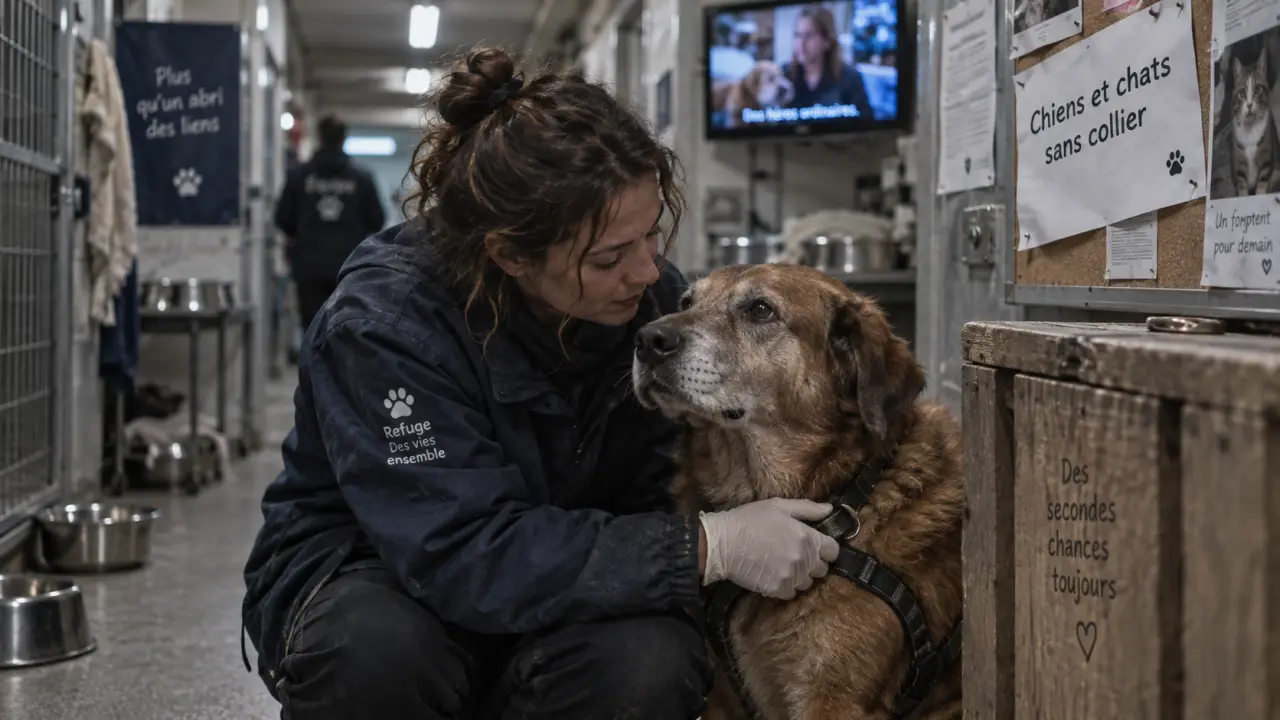 Photo : chien et chat sans collier, refuge RTBF