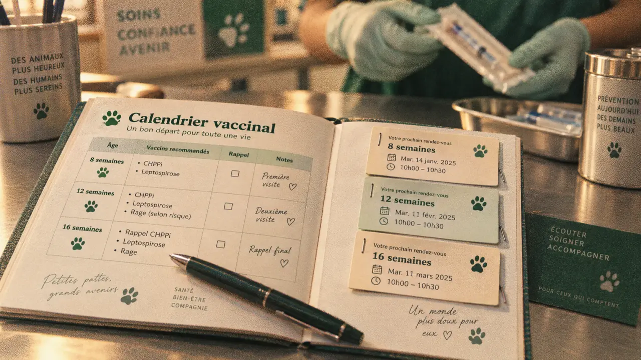 Vaccination du chiot : calendrier vaccinal 8 à 16 semaines